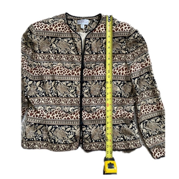 Adrianna Papell Floral Animal Print 100% Silk Button Down Jacket Women’s 16 - Picture 9 of 10